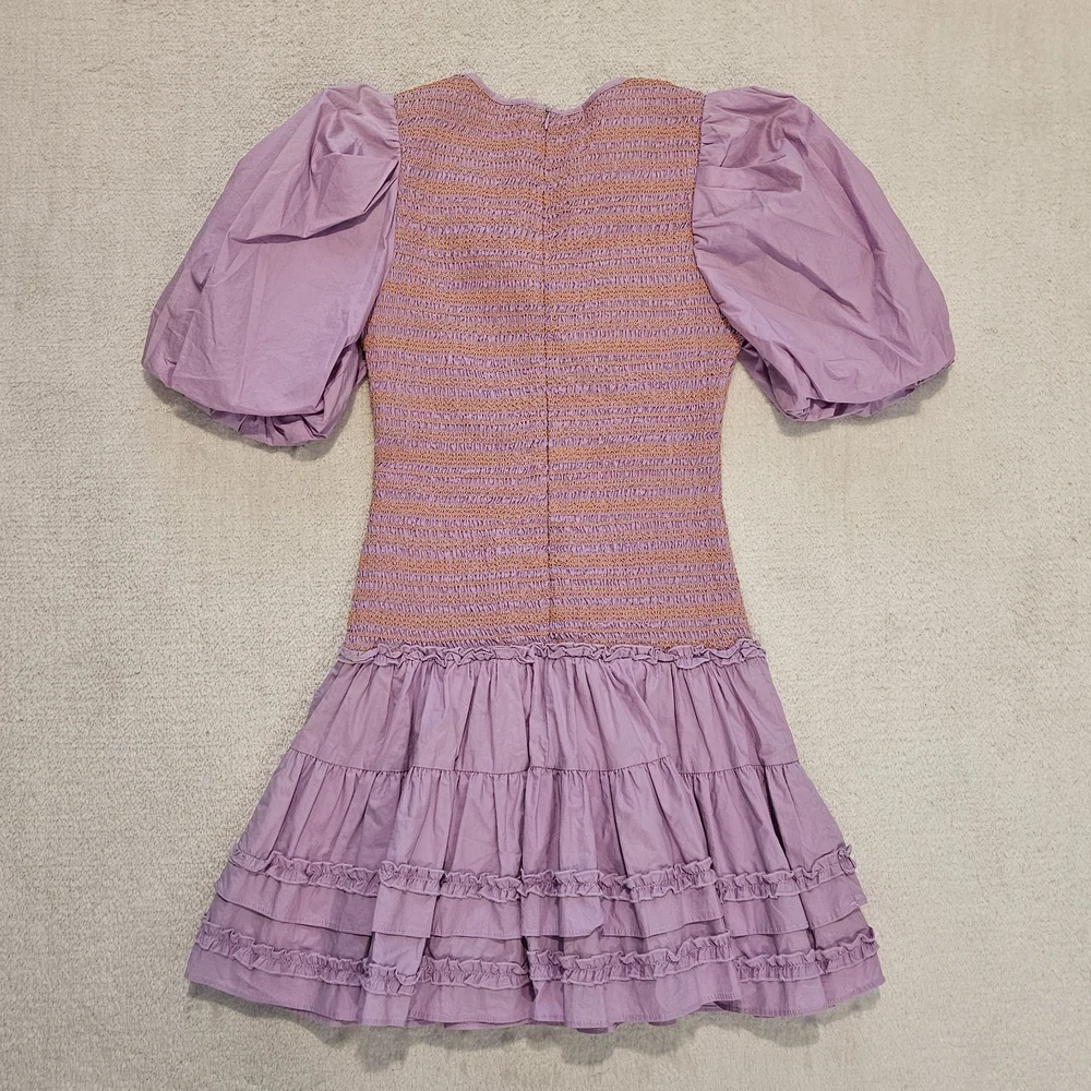 NEW Karlie Dress Size S Purple Puffy Sleeves Preppy Feminine Ruffle Girlhoodcore - Picture 5 of 8